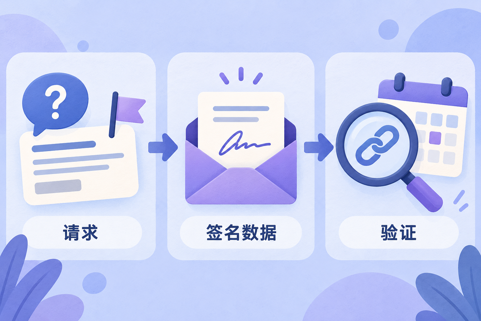 DNSSEC 查询请求、返回签名数据与可信验证分为三个阶段